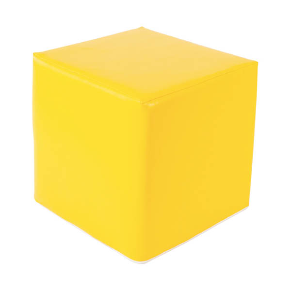 Pouf kube jaune