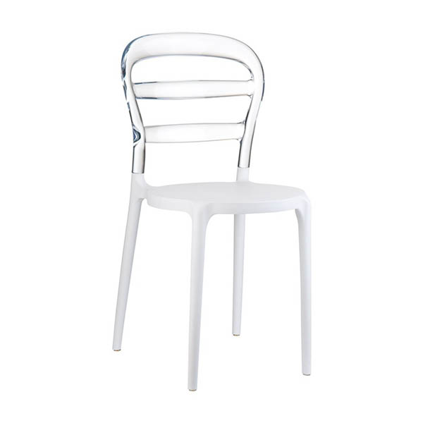 Chaise iéna blanc / transparent