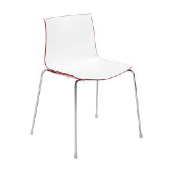 Chaise catifa blanc / rouge