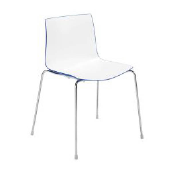Chaise catifa blanc / bleu foncé