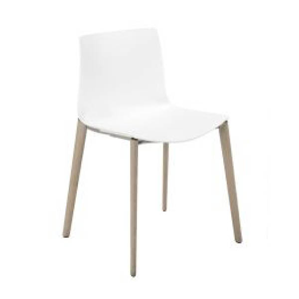 Chaise catifa wood blanc / blanc