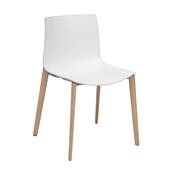 Chaise catifa wood blanc / bleu clair