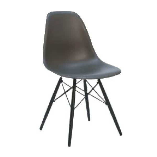 Chaise plastic sidechair wood gris / noir