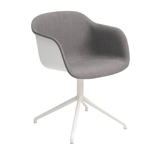 Chaise fiber bi matiere gris / blanc