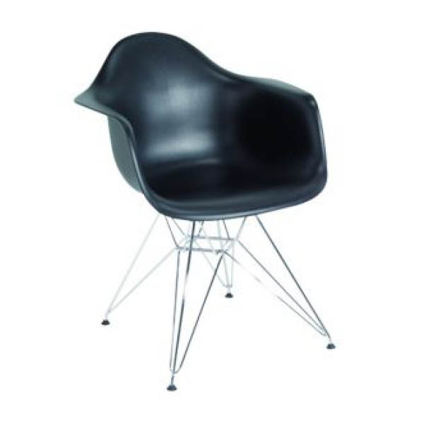 Chaise plastic armchair noir