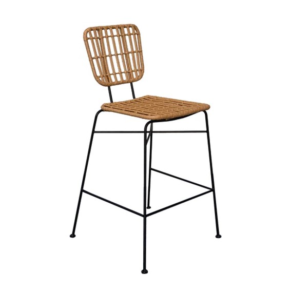 Tabouret à dossier Rotin by K