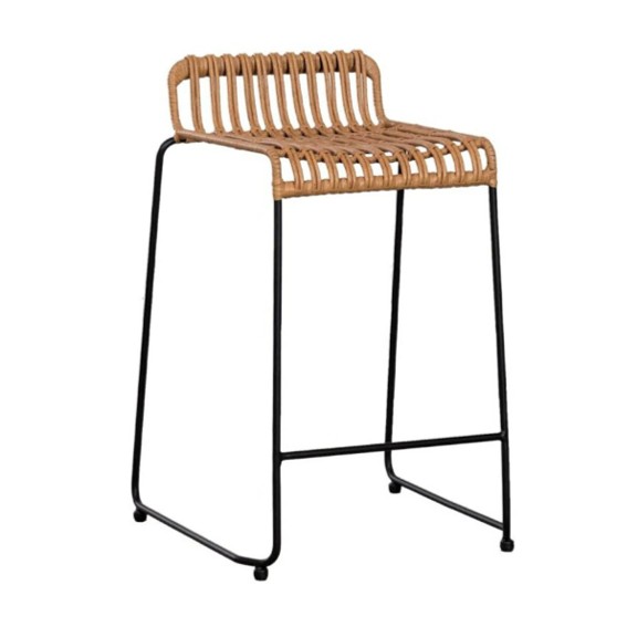 Tabouret Rotin by K noir