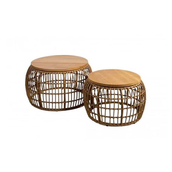 Table Rotin by K Ø75 et Ø60 - bois