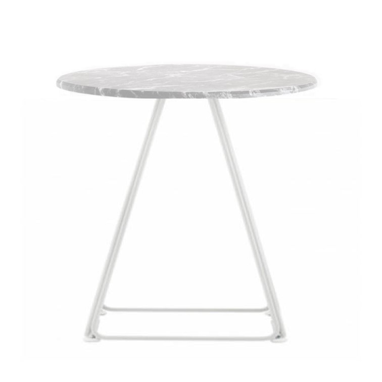 Table lunar 50 blanc - ø69 marbré