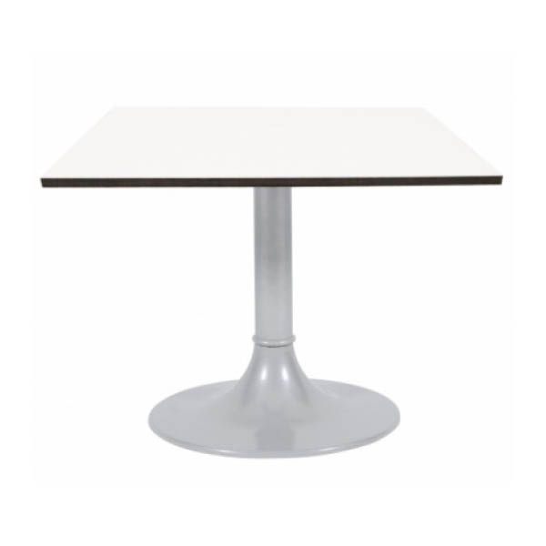 Table clio h45 pied aluminium - 60x60 plateau blanc werzalit