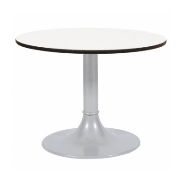 Table clio h45 pied aluminium - ø60 plateau werzalit blanc