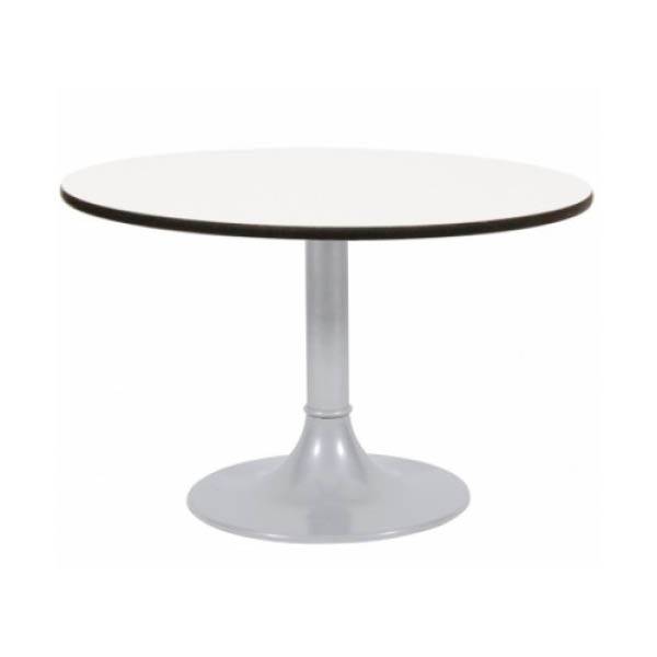 Table clio h45 pied aluminium - ø80 plateau werzalit blanc