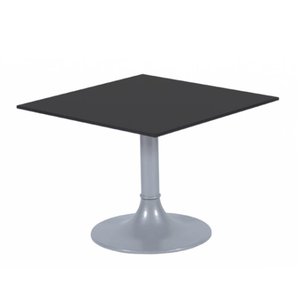 Table clio h45 pied aluminium - 60x60 plateau noir werzalit