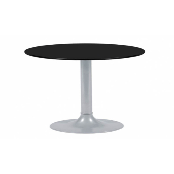 Table clio h45 pied aluminium - ø60 plateau noir werzalit