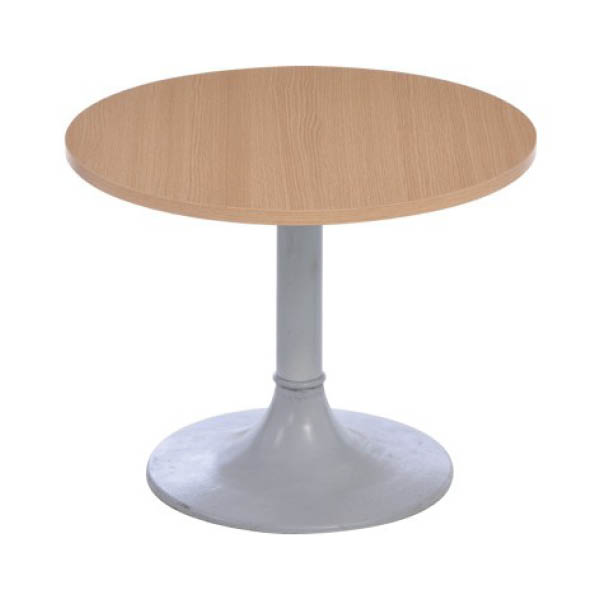 Table clio h45 pied aluminium - ø60 plateau chêne blanchi