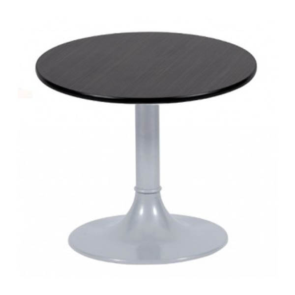 Table clio h45 pied aluminium - ø60 plateau ebano