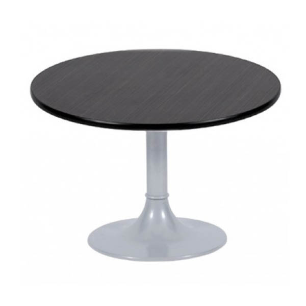 Table clio h45 pied aluminium - ø80 plateau ebano