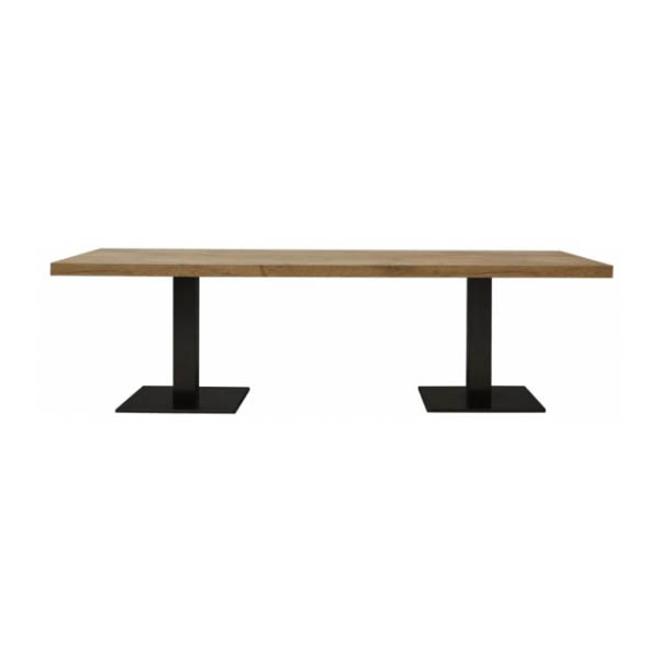 Table scala h50 pied métal noir - 180x70 plateau chêne