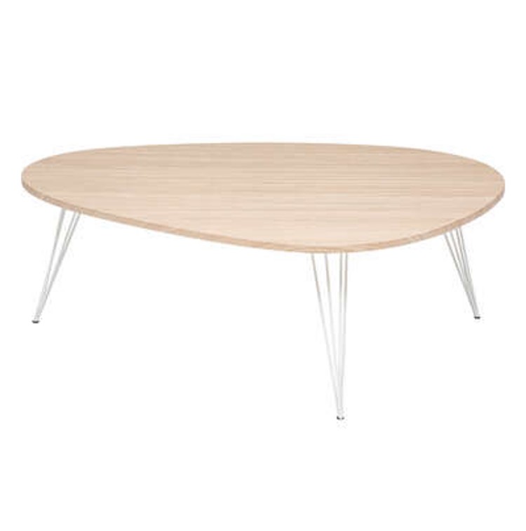 Table Nelle 45 blanc / plateau chêne