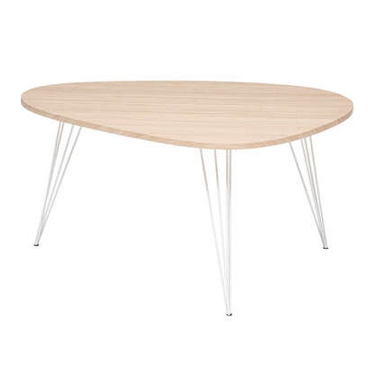 Table Nelle 45 blanc / plateau chêne 95