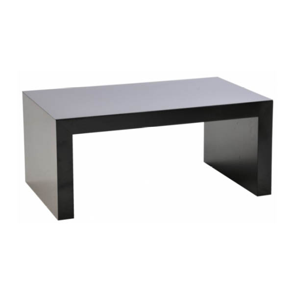 Table rione h45 pieds bois - 100x60 plateau noir
