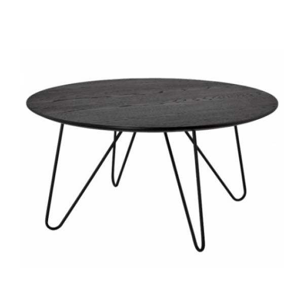 Table roma h40,5 - ø80 plateau chêne noir