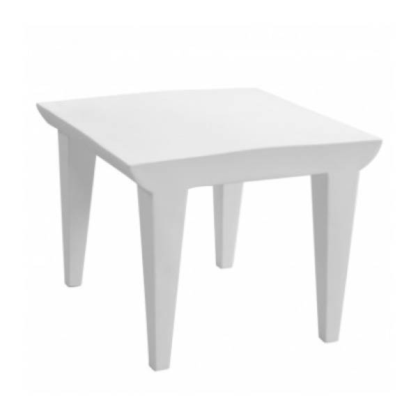 Table bubble h41,5 pieds polyéthylène - 51,5x51,5 plateau blanc