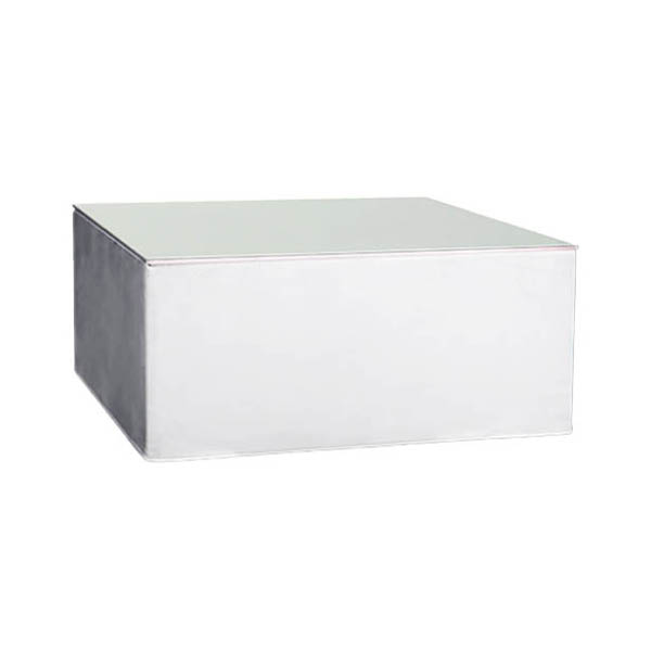 Table glass kube h44 - 100x100 plateau blanc