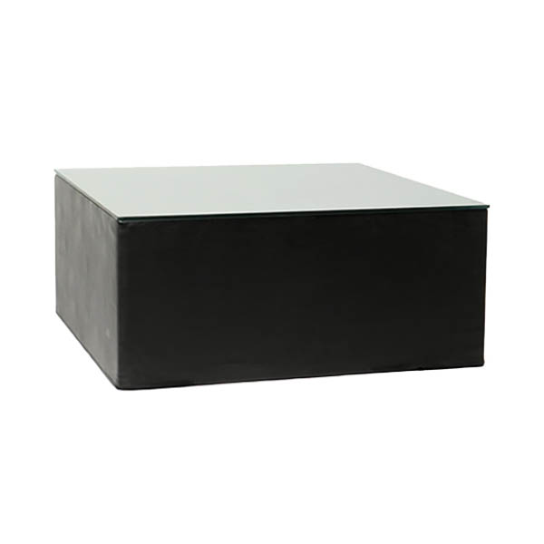 Table glass kube h44 - 100x100 plateau noir