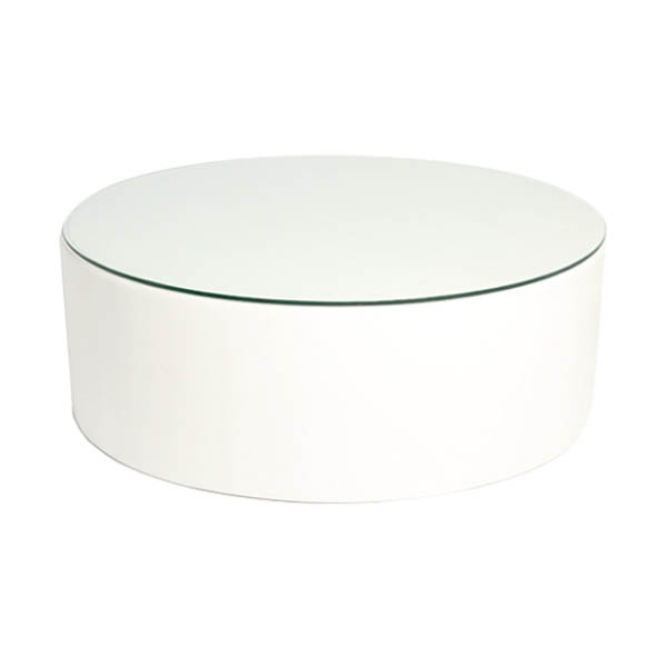 Table glass roll h44 - 100x100 plateau blanc