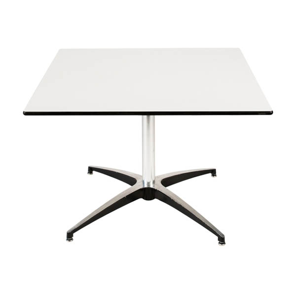 Table cross  h40 pieds métal - 70x70 plateau blanc