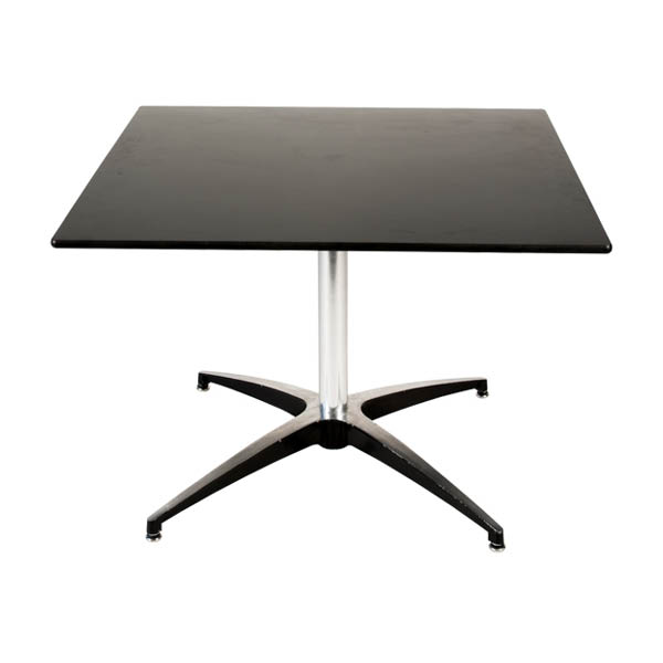 Table cross  h40 pieds métal - 70x70 plateau noir
