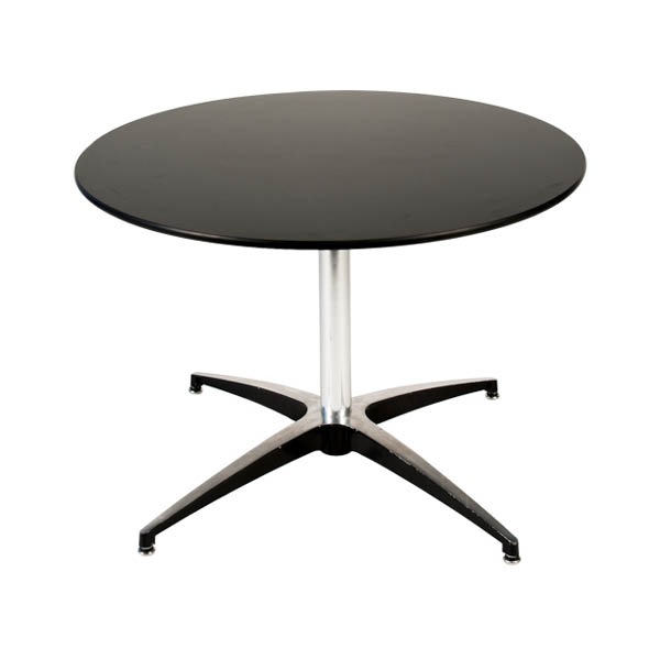 Table cross  h40 pieds métal - ø70 plateau noir
