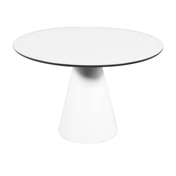 Table palermo rond h40 pieds plastique blanc - ø80 plateau blanc
