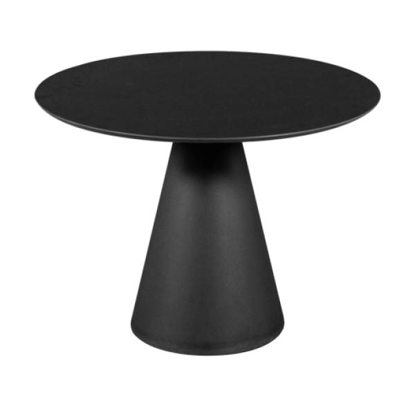 Table palermo rond h40 pieds plastique noir - ø70 plateau noir