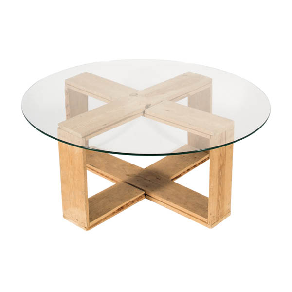 Table eko cross h41 - ø100 plateau bois