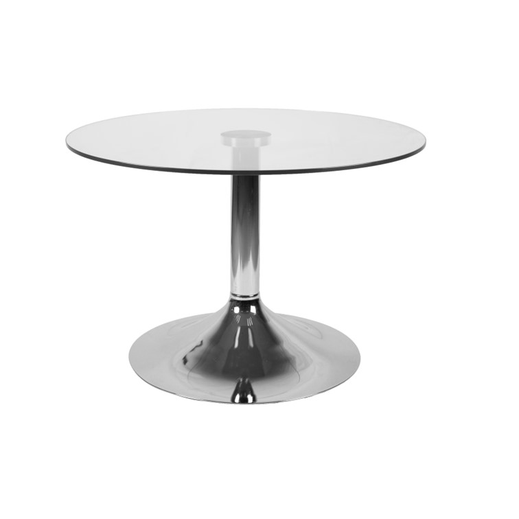 Table trévise 40 chrome - ø70 plateau verre