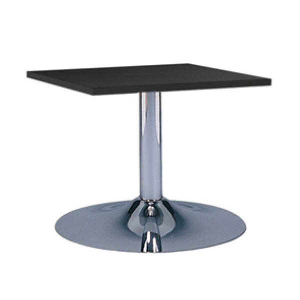 Table trévise 40 chrome - 60x60 plateau noir