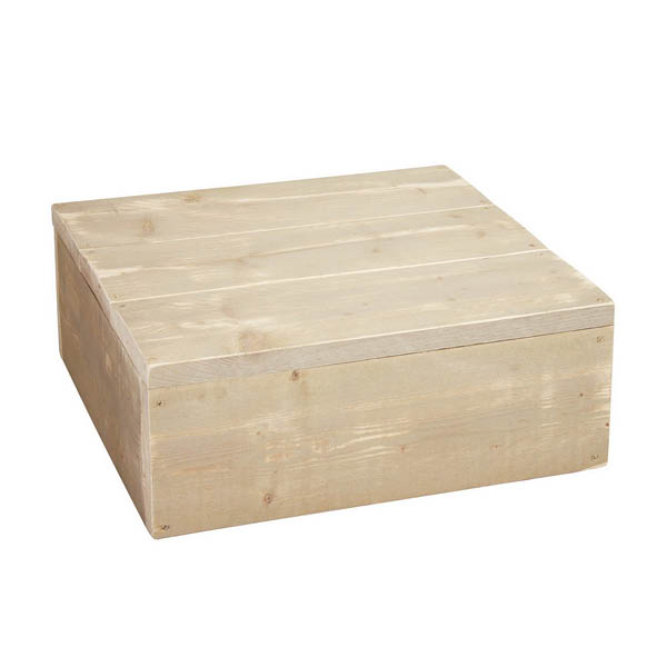 Table madeira h35 structure en bois - 60x60 plateau bois naturel