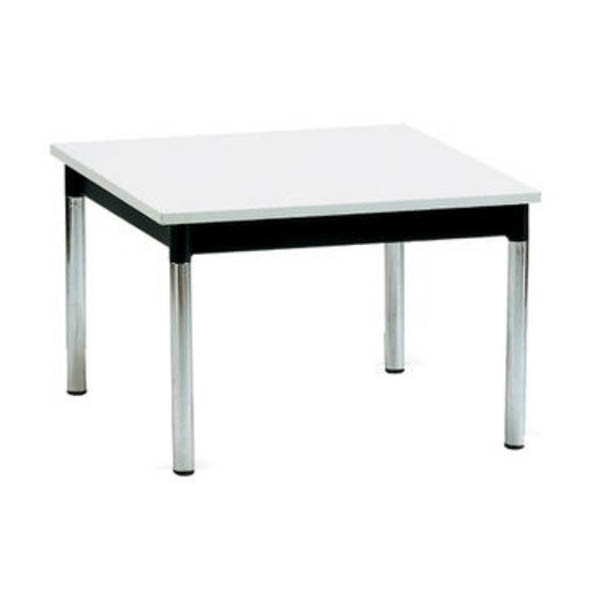 Table medola  h40 pieds chrome - 80x80 plateau blanc