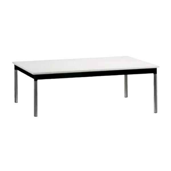 Table medola  h40 pieds chrome - 120x60 plateau blanc