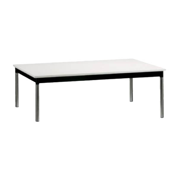 Table medola  h40 pieds chrome - 140x80 plateau blanc