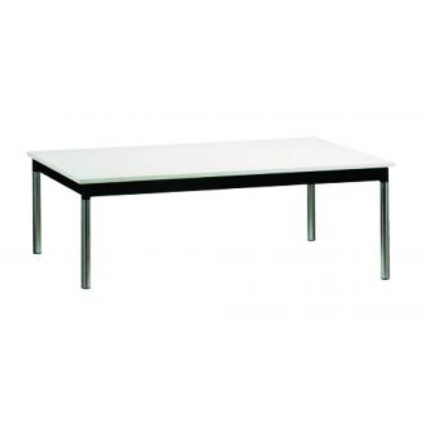 Table medola  h40 pieds chrome - 200x80 plateau blanc