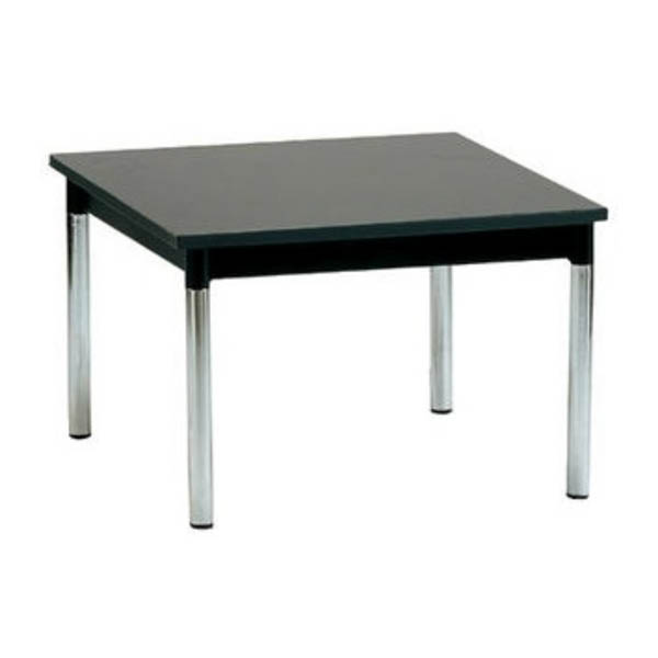 Table medola  h40 pieds chrome - 80x80 plateau noir