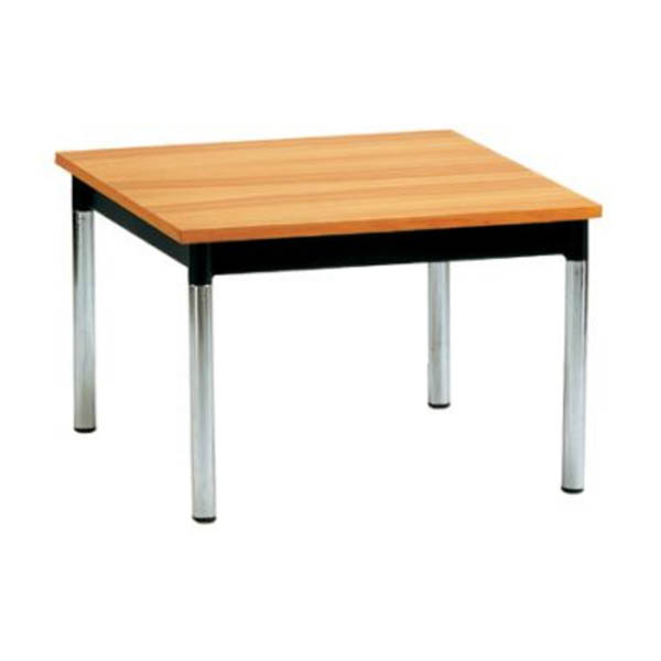 Table medola  h40 pieds chrome - 60x60 plateau hêtre