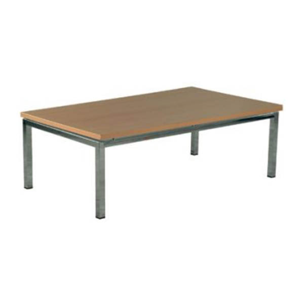 Table venezia h40 pieds chrome - 80x80 plateau hêtre