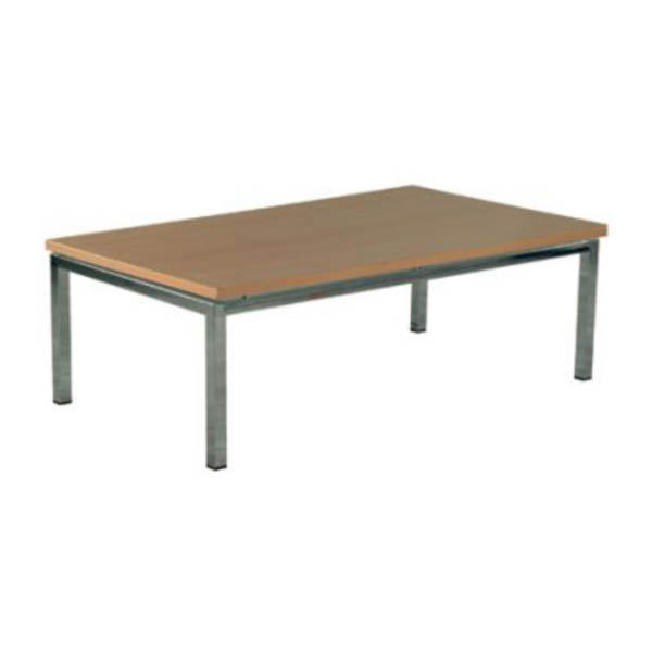 Table venezia h40 pieds chrome - 120x60 plateau hêtre