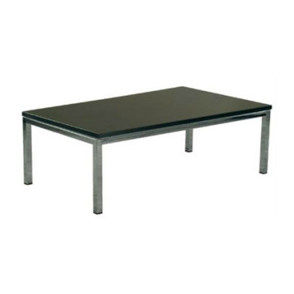 Table venezia h40 pieds chrome - 120x60 plateau noir