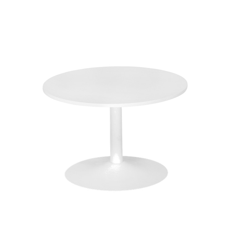 Table trévise h40 pied métal blanc- ø60 plateau blanc