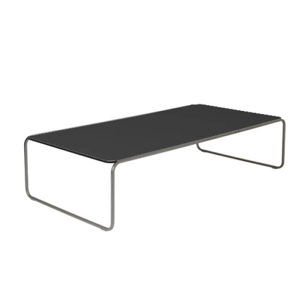 Table toe II h30 pieds chrome - 128x64 plateau noir